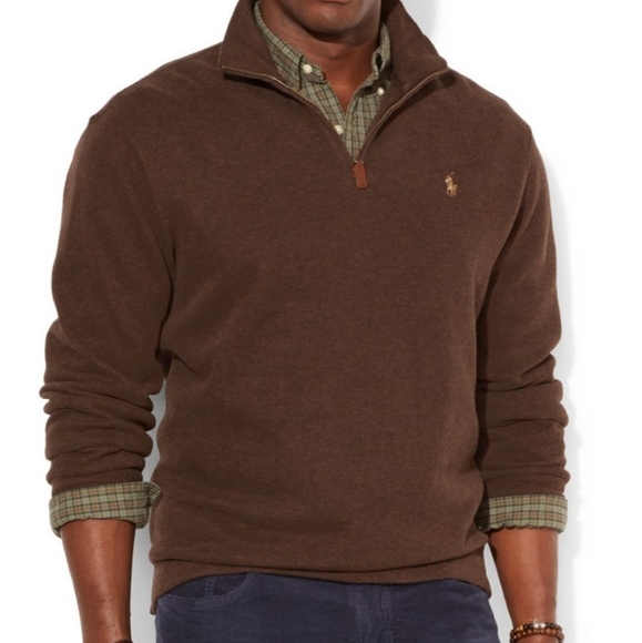 Polo Ralph Lauren Other - Polo Ralph Lauren Brown French-Rib Half-Zip Pullover sweater Size Men's Large